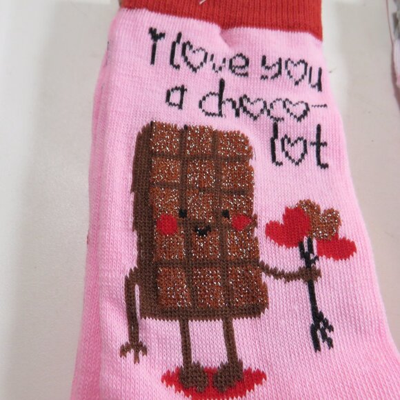 Valentines Socks Coconut and Chocolate NEW (one pair of each design) - Picture 3 of 6